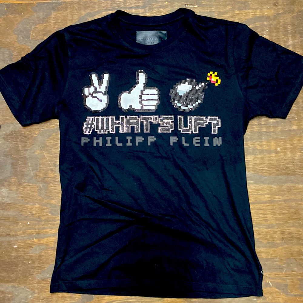 Philipp Plein Homme limited edition crewneck t-shirt rhinestone what’s up med-lg